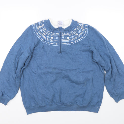 Blair Womens Blue Argyle/Diamond  Pullover Jumper Size L