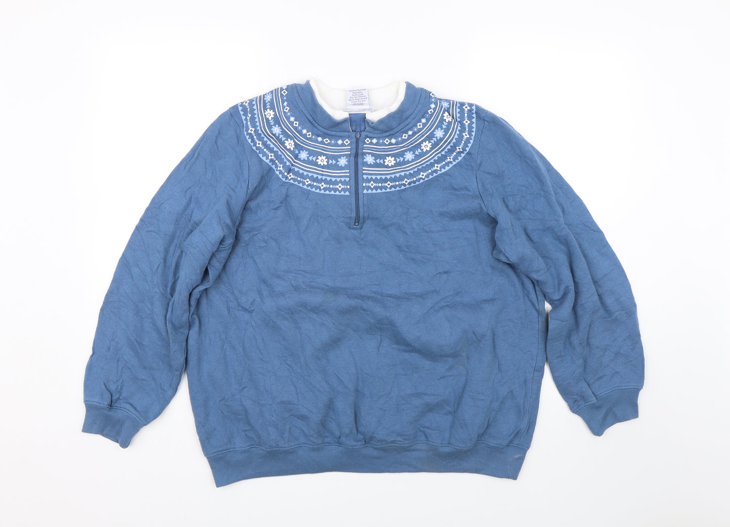 Blair Womens Blue Argyle/Diamond  Pullover Jumper Size L