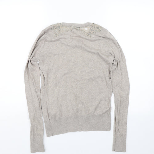 Topshop Womens Brown Floral  Pullover Jumper Size 8