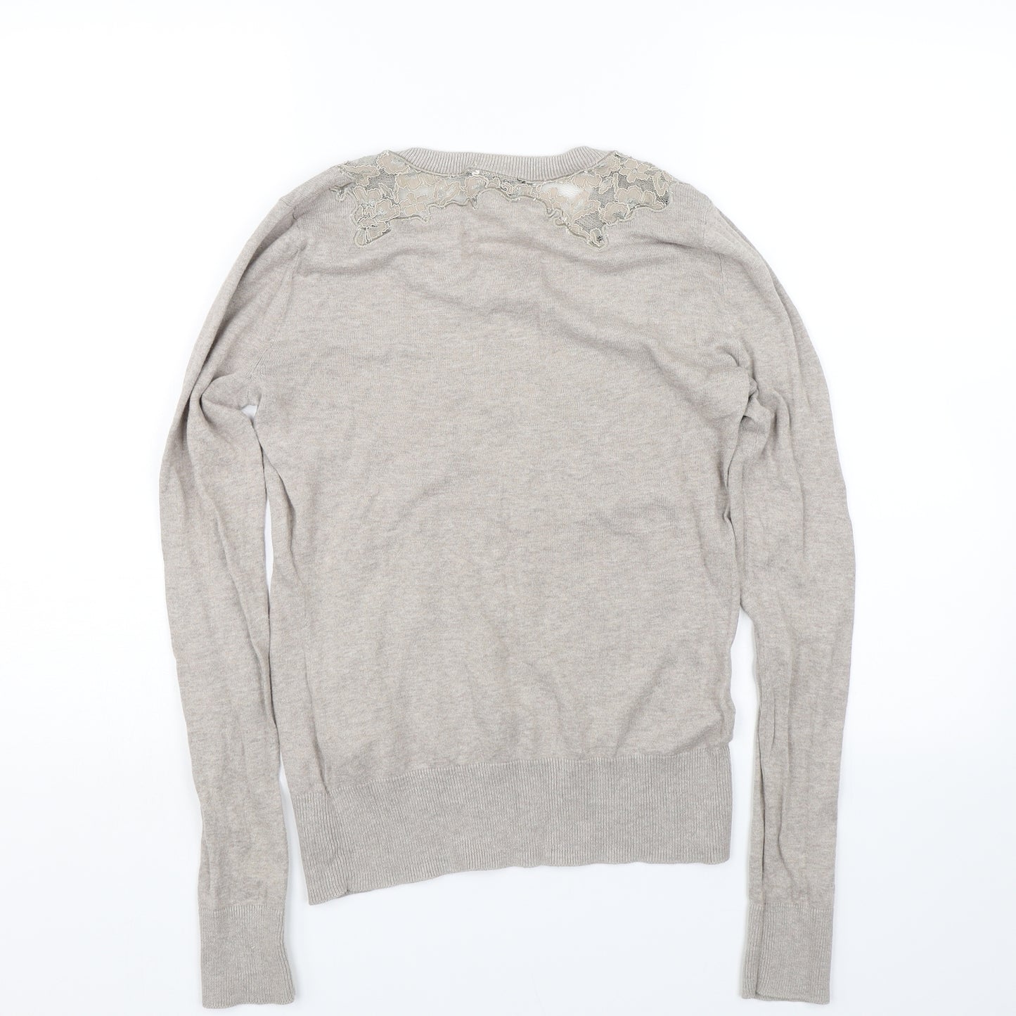 Topshop Womens Brown Floral  Pullover Jumper Size 8