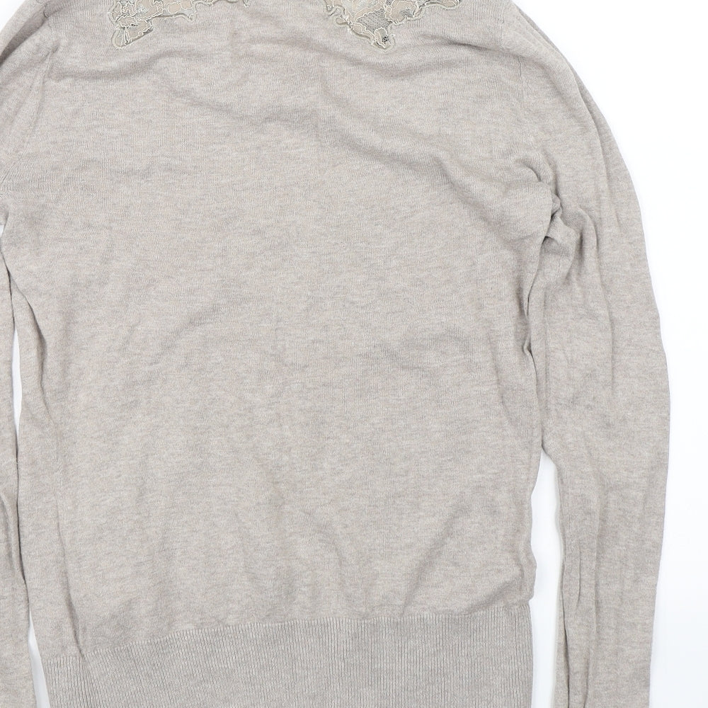 Topshop Womens Brown Floral  Pullover Jumper Size 8