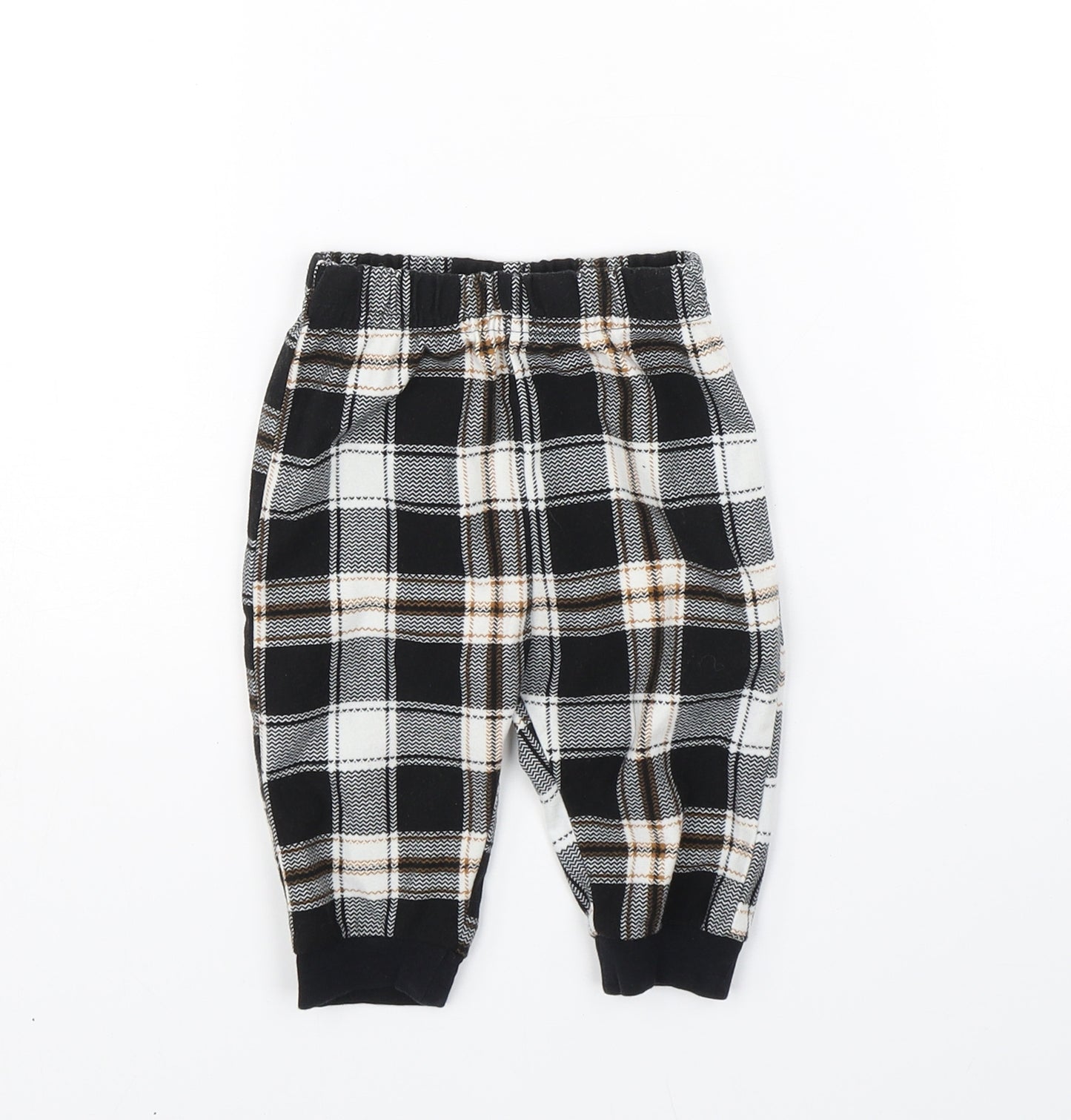George Baby Black Check  Sweatpants Trousers Size 3-6 Months
