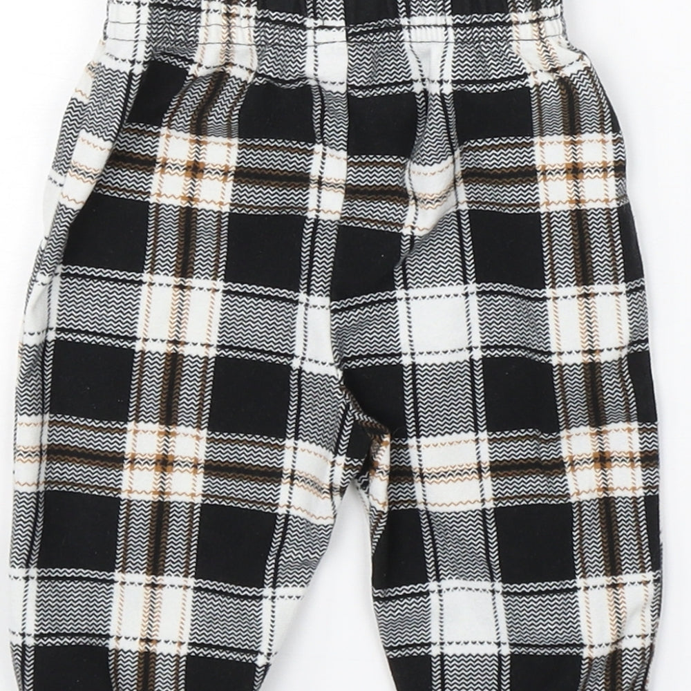George Baby Black Check  Sweatpants Trousers Size 3-6 Months