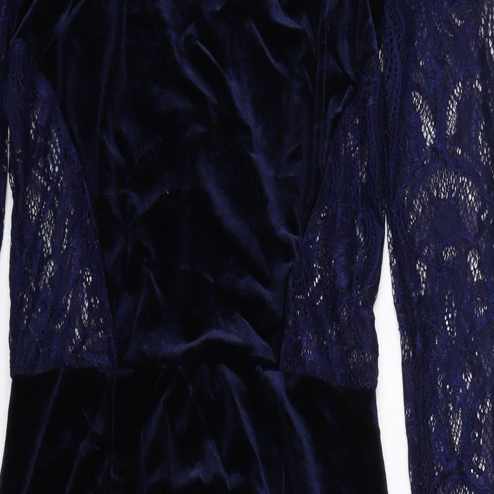 So fly yang Womens Blue  Velour Fit & Flare  Size M