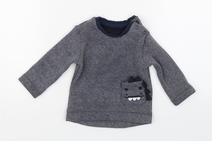 George Baby Grey   Pullover Jumper Size 3-6 Months  - Dinosaur