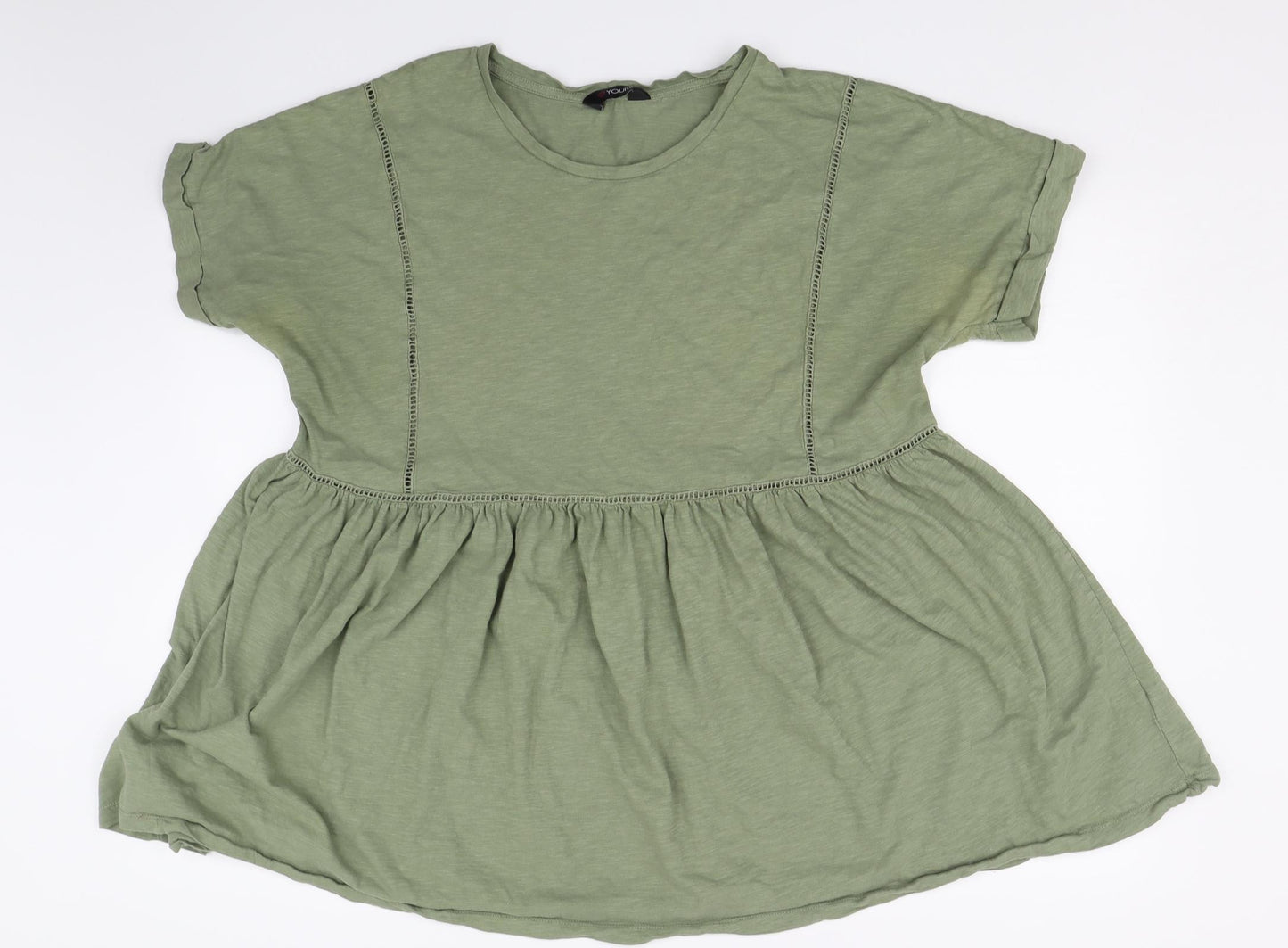 Love Yours Womens Green   Basic T-Shirt Size 16