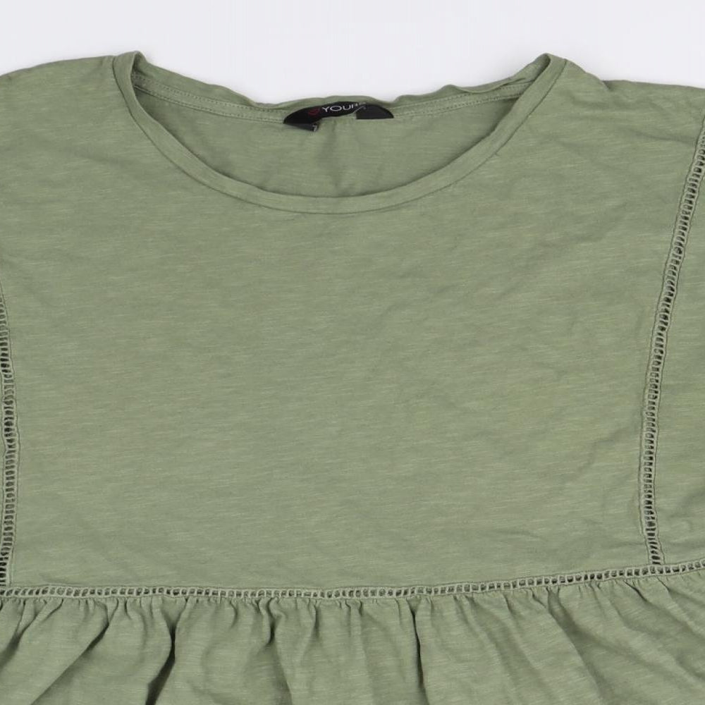 Love Yours Womens Green   Basic T-Shirt Size 16