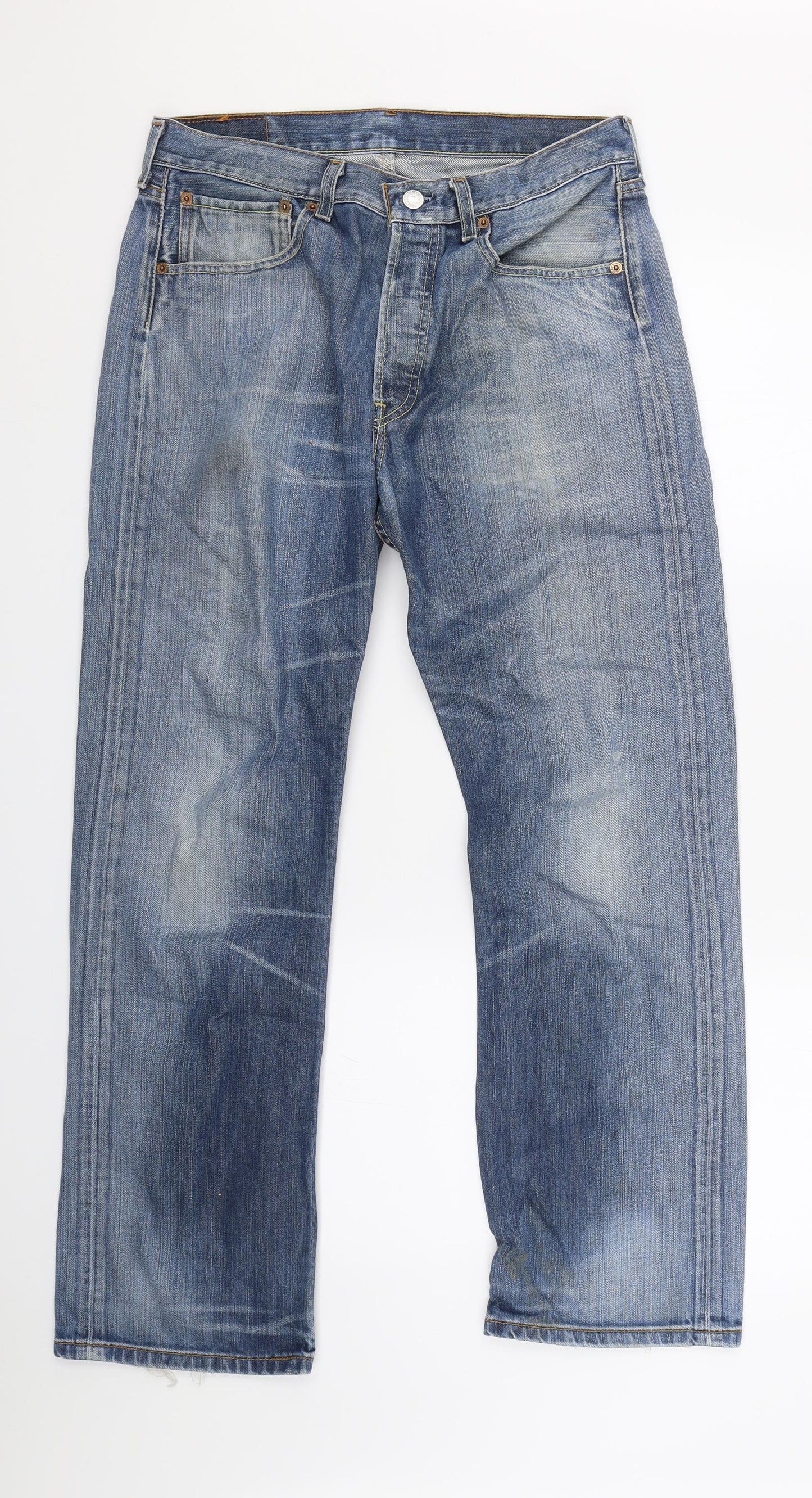 Levis Mens Blue  Denim Straight Jeans Size 30 L27 in