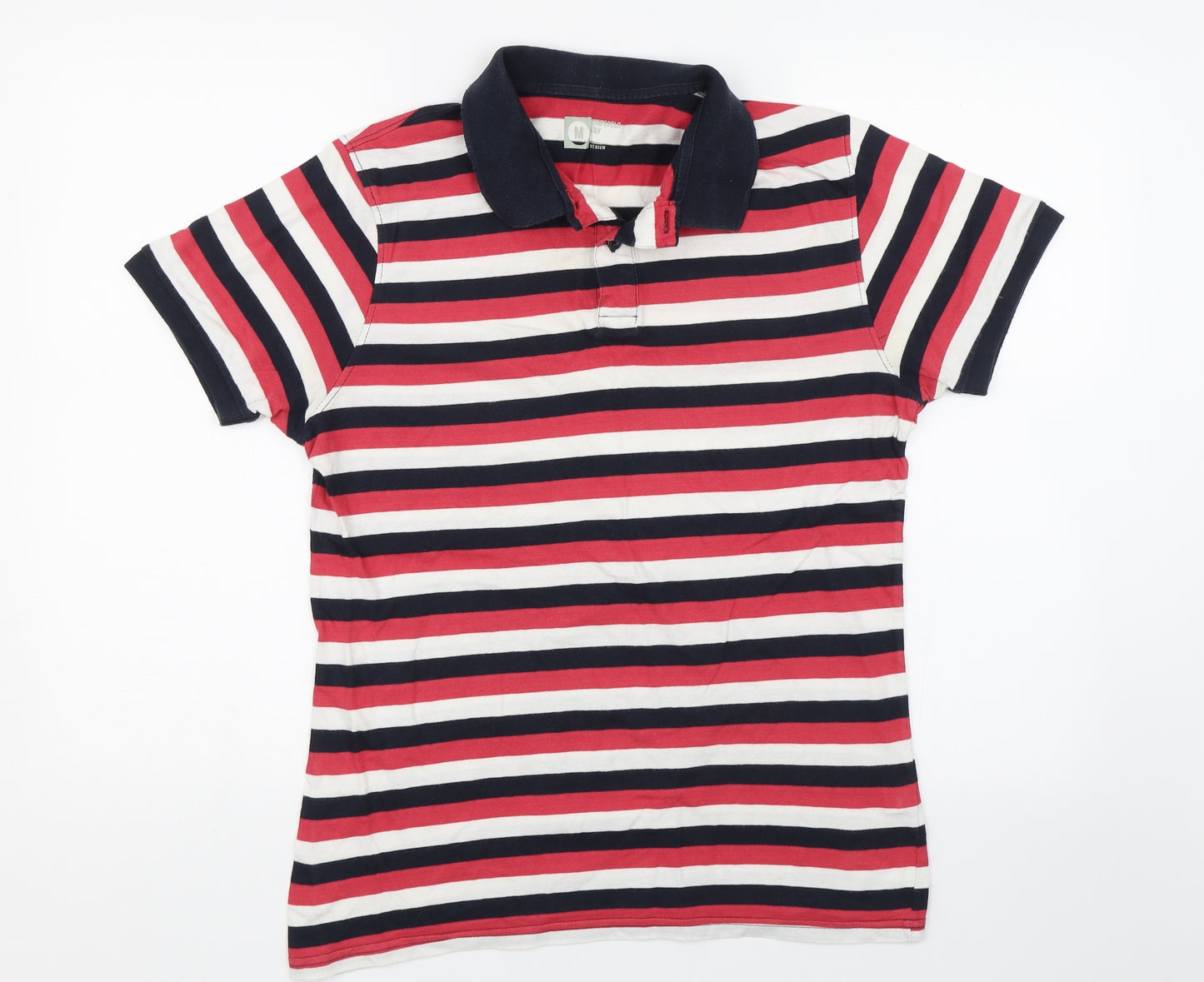 Primark Mens Multicoloured Striped   Polo Size M