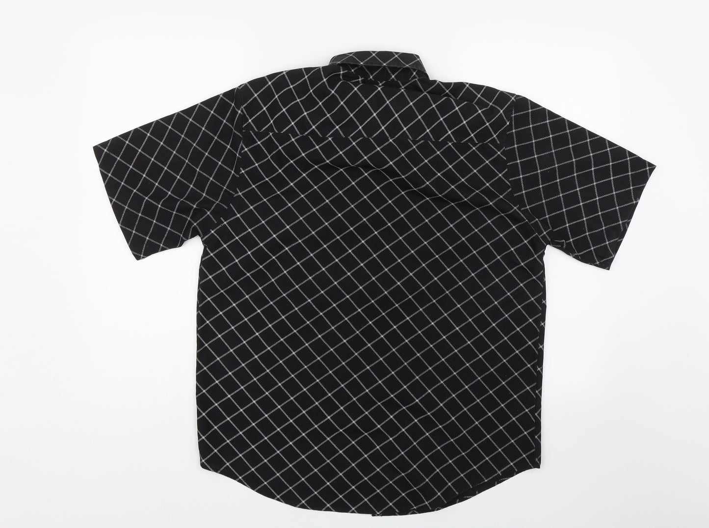 Cutting Edge Mens Black Check   Button-Up Size M