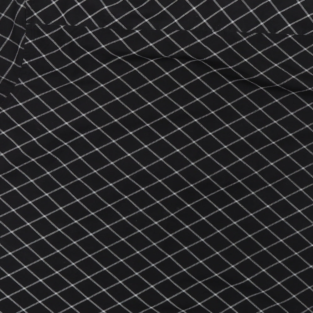 Cutting Edge Mens Black Check   Button-Up Size M