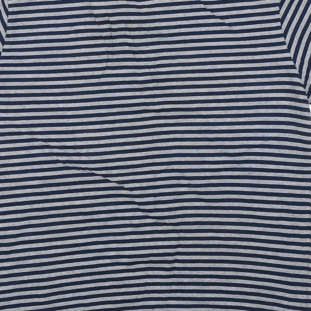 Primark Mens Blue Striped   T-Shirt Size M