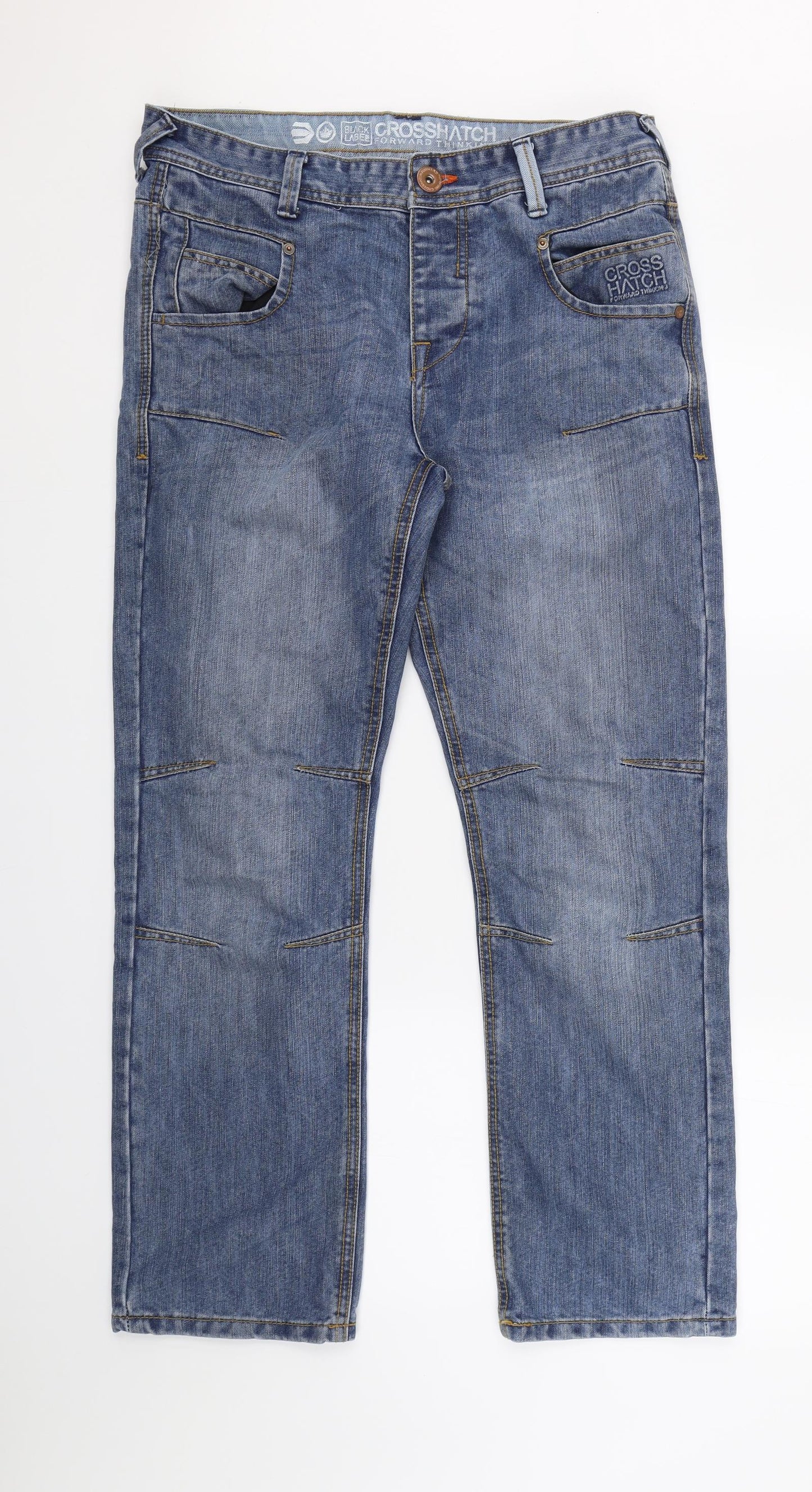 Cross Hatch Mens Blue  Denim Straight Jeans Size 34 L28 in