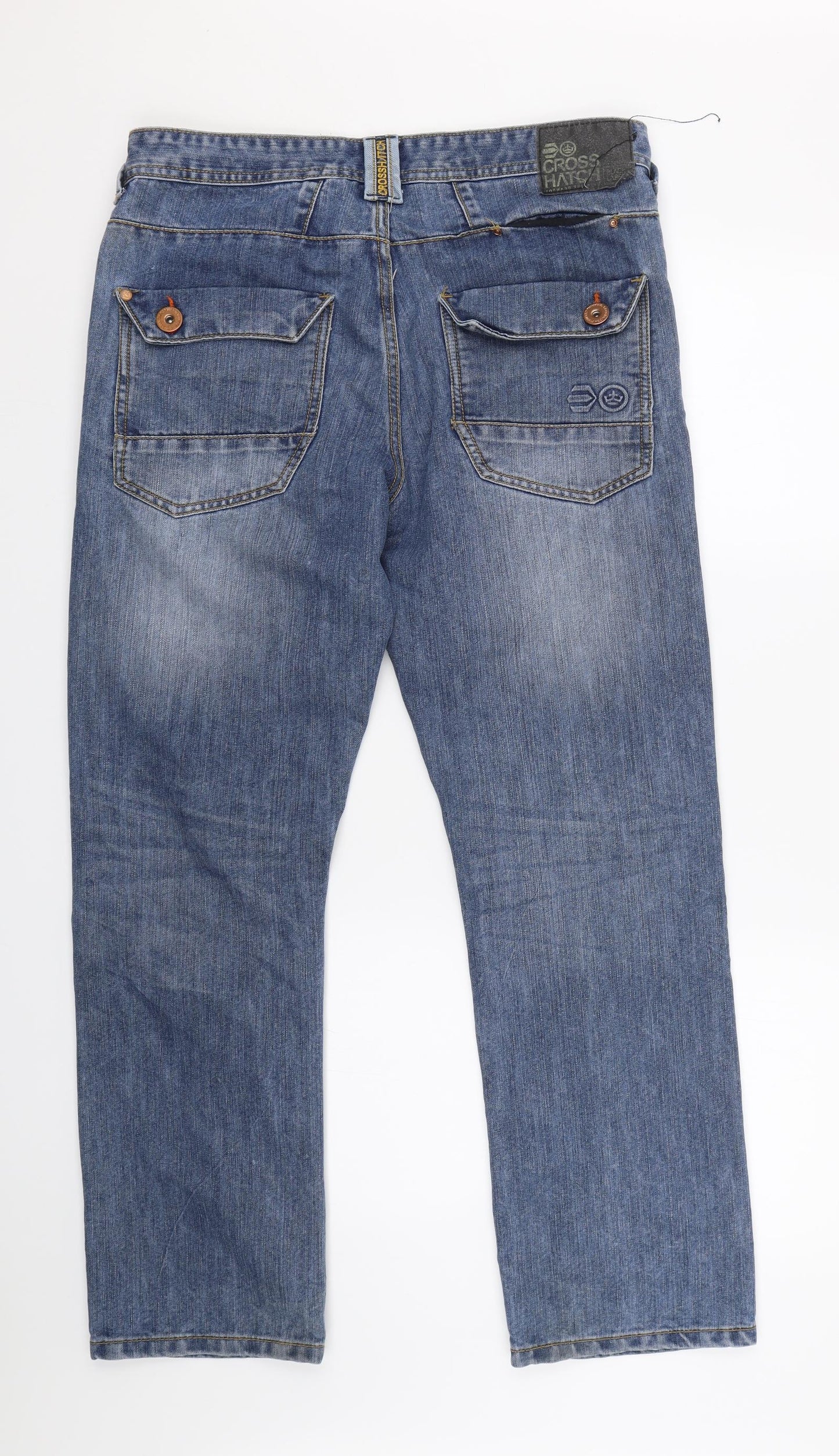 Cross Hatch Mens Blue  Denim Straight Jeans Size 34 L28 in