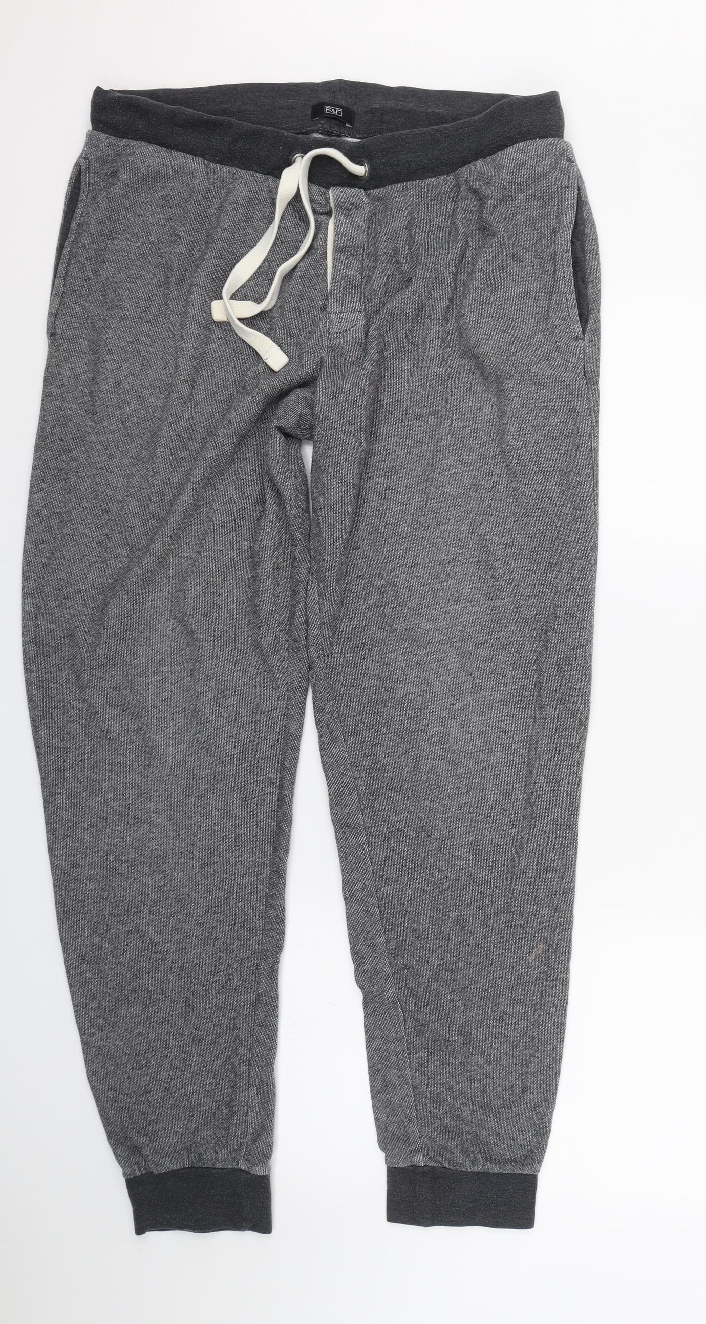 F&F Mens Grey   Jogger Trousers Size L L28 in