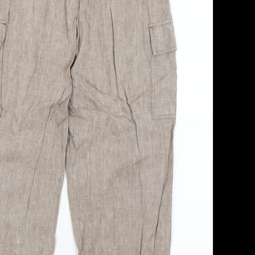 M&S Womens Brown   Trousers  Size 18 L25 in