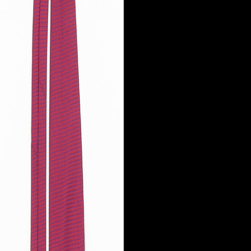 Jaques Estier Mens Red Plaids & Checks  Pointed Tie One Size