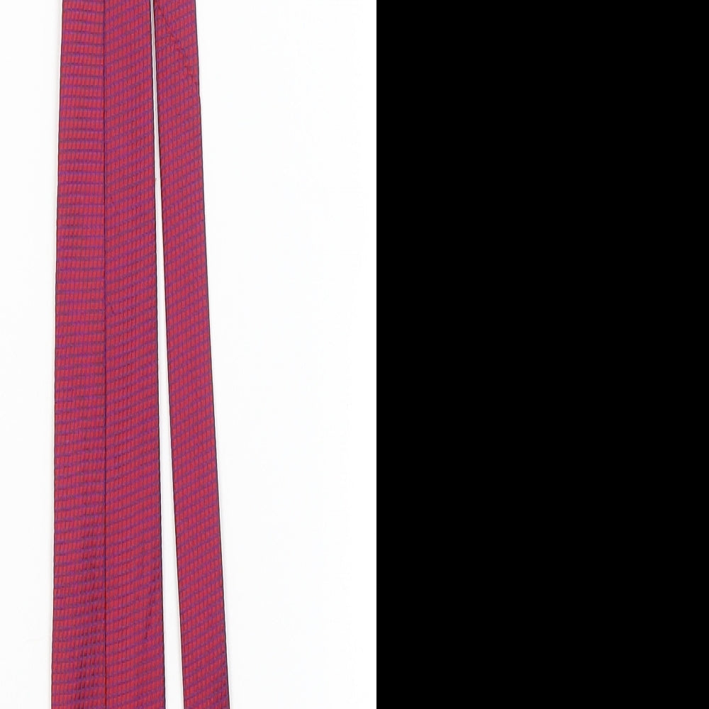 Jaques Estier Mens Red Plaids & Checks  Pointed Tie One Size