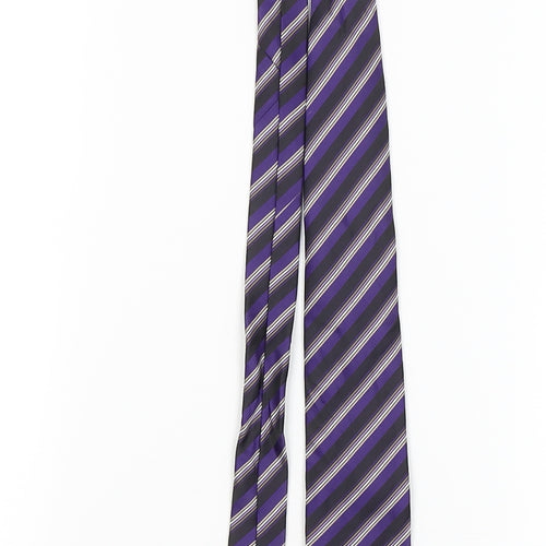 Charlton Gray Mens Purple Striped  Pointed Tie One Size
