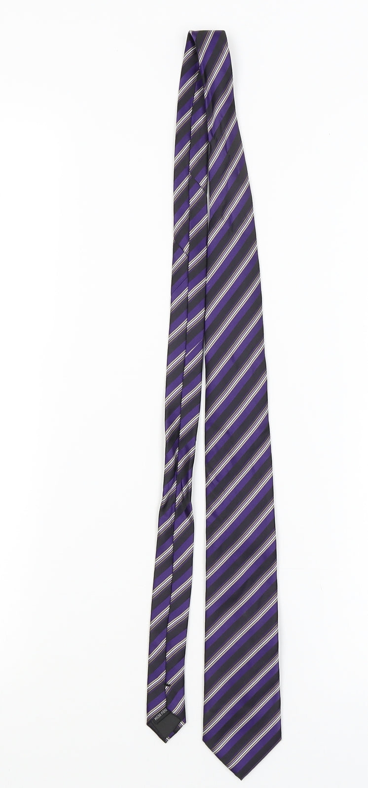 Charlton Gray Mens Purple Striped  Pointed Tie One Size