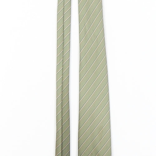 Michael George Mens Green Striped  Pointed Tie One Size