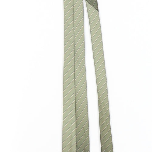 Michael George Mens Green Striped  Pointed Tie One Size