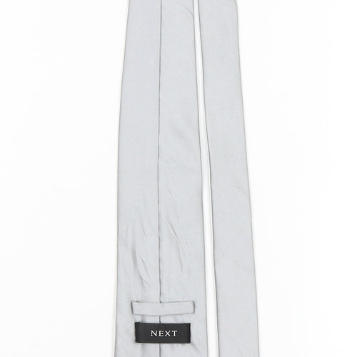 NEXT Mens Silver Grenadine  Pointed Tie One Size