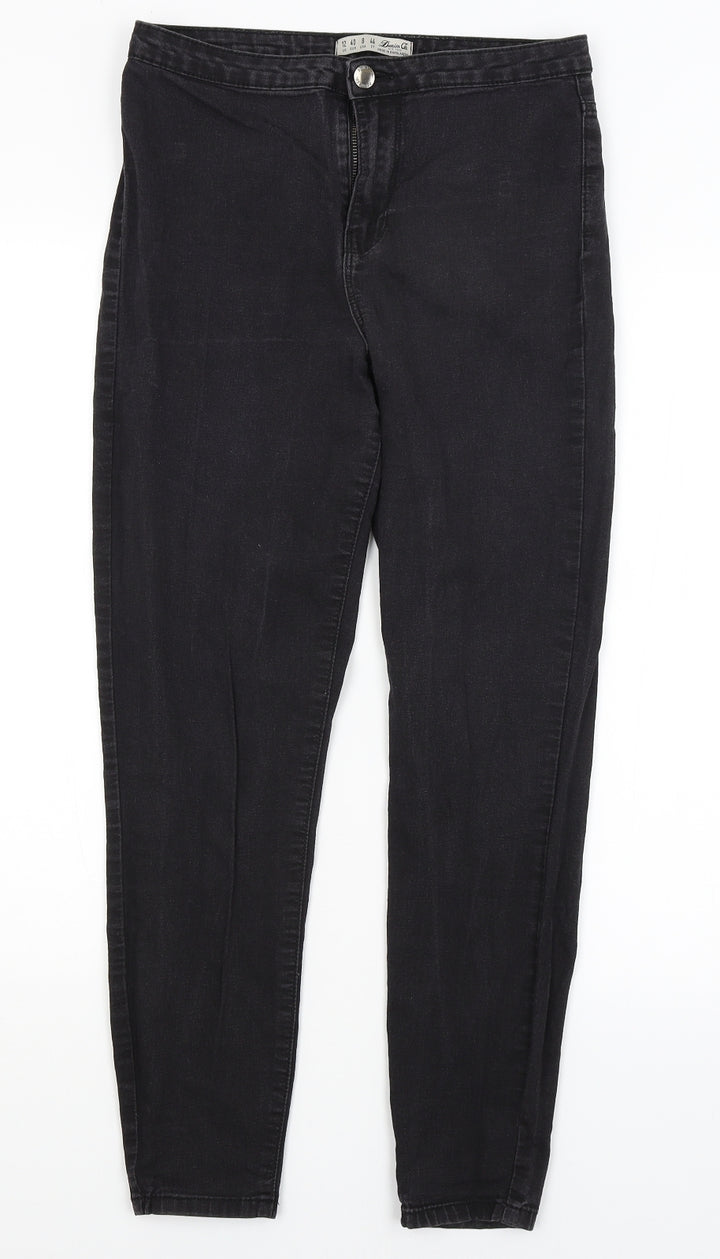 Denim Co Womens Black Skinny Jeans Size 12 L26 in