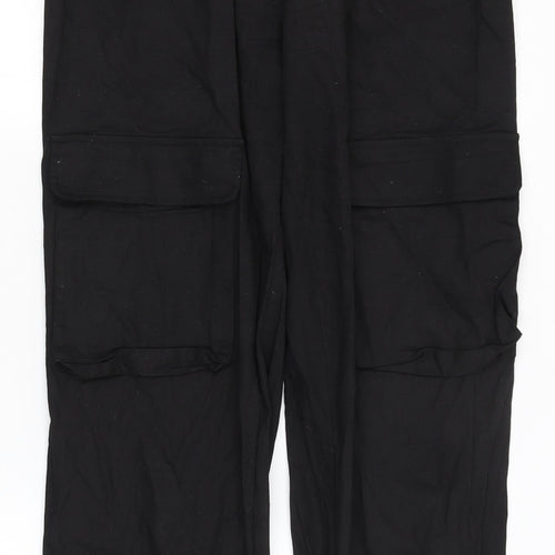 Pretty Little Thing Womens Black   Cargo Trousers Size 12 L30 in