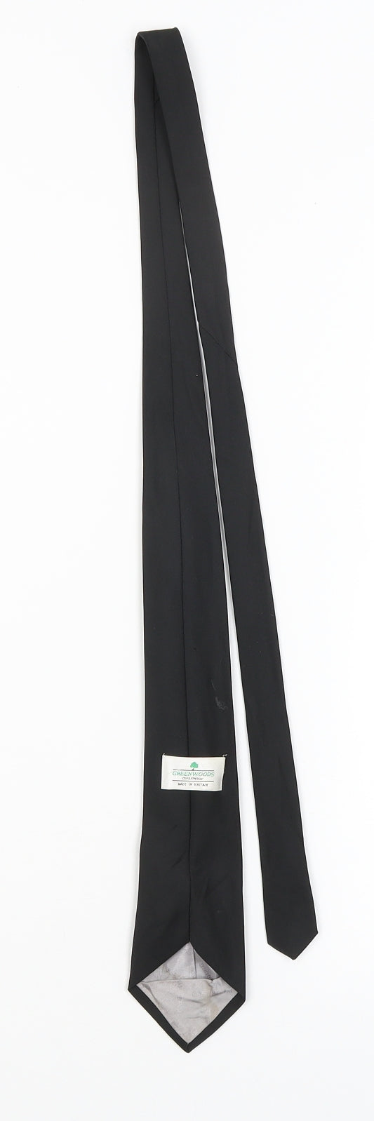 Greenwoods Mens Black Grenadine  Pointed Tie One Size