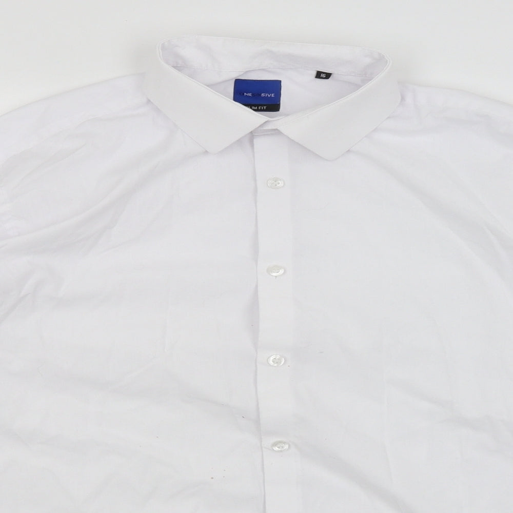 One Six Five Mens White    Dress Shirt Size 16