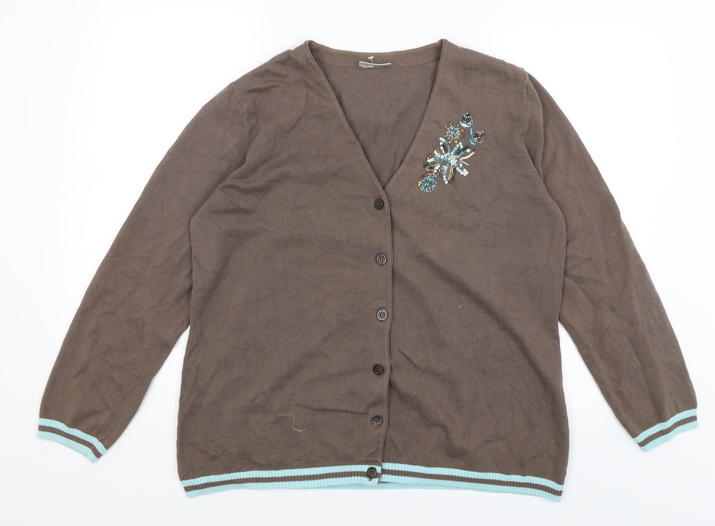 Basler Womens Brown   Cardigan Jumper Size 18