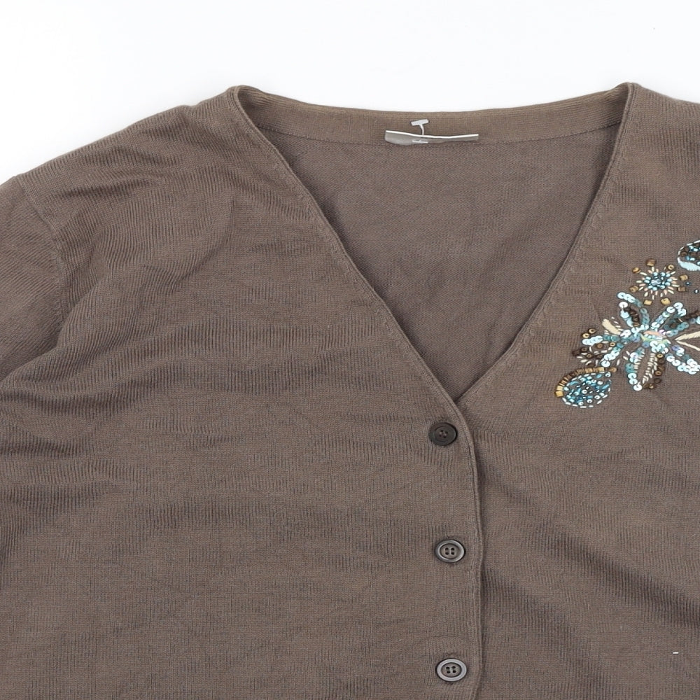 Basler Womens Brown   Cardigan Jumper Size 18