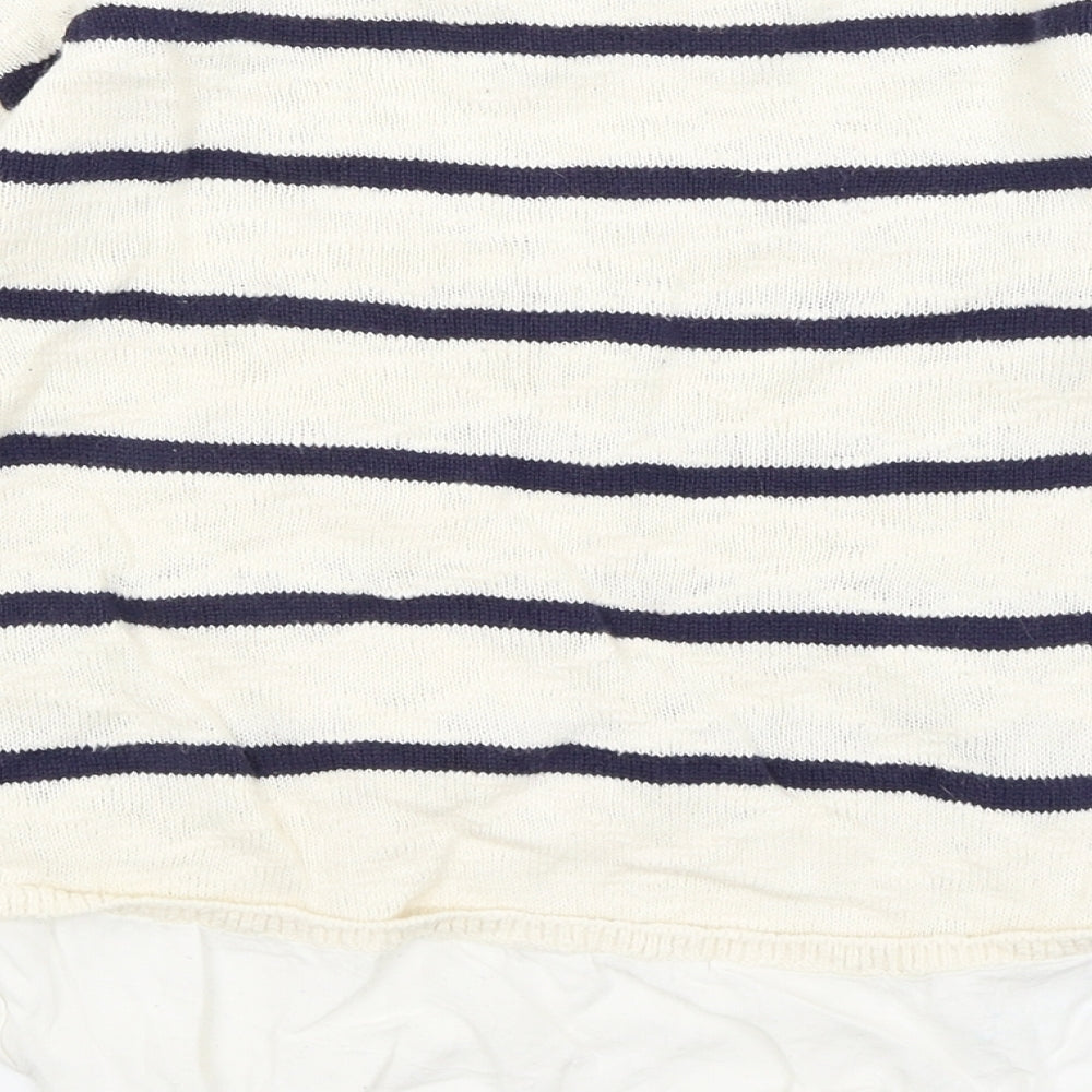 H&M Girls Ivory Striped  Pullover Jumper Size 9-10 Years