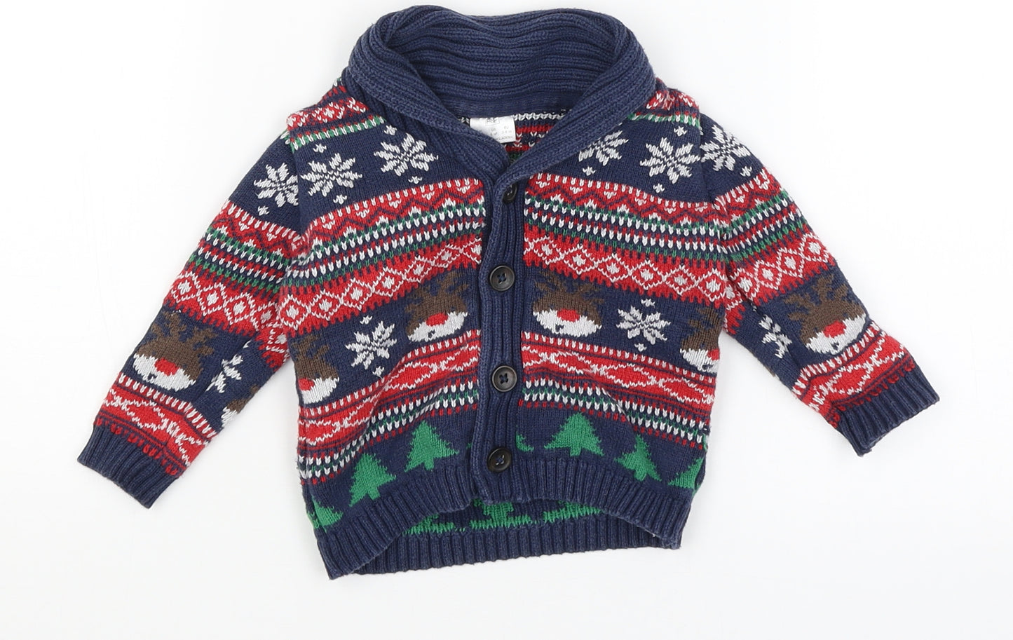 F&F Baby Blue   Cardigan Jumper Size 3-6 Months  - Christmas