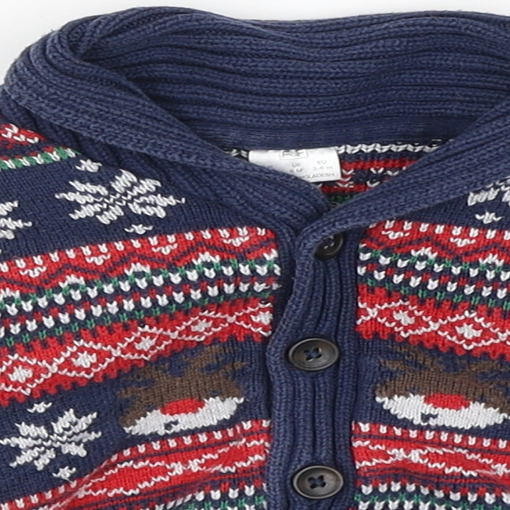 F&F Baby Blue   Cardigan Jumper Size 3-6 Months  - Christmas