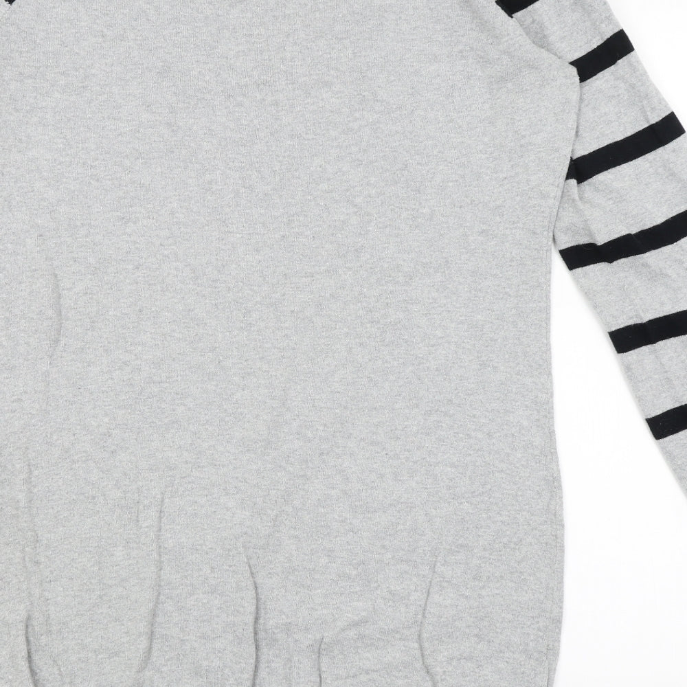 George Womens Grey Striped  Basic T-Shirt Size 16