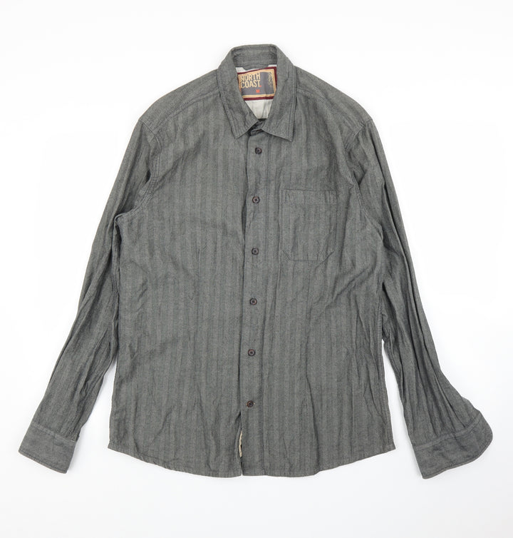 M&S Mens Grey    Button-Up Size M