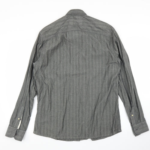 M&S Mens Grey    Button-Up Size M