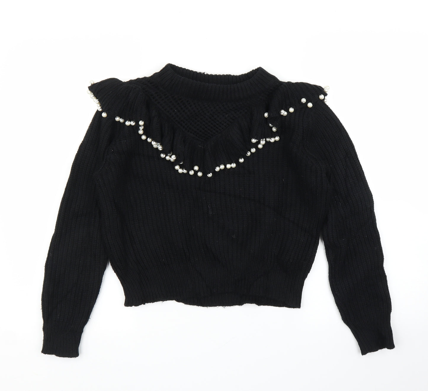Zara Womens Black   Pullover Jumper Size M  - Pearls