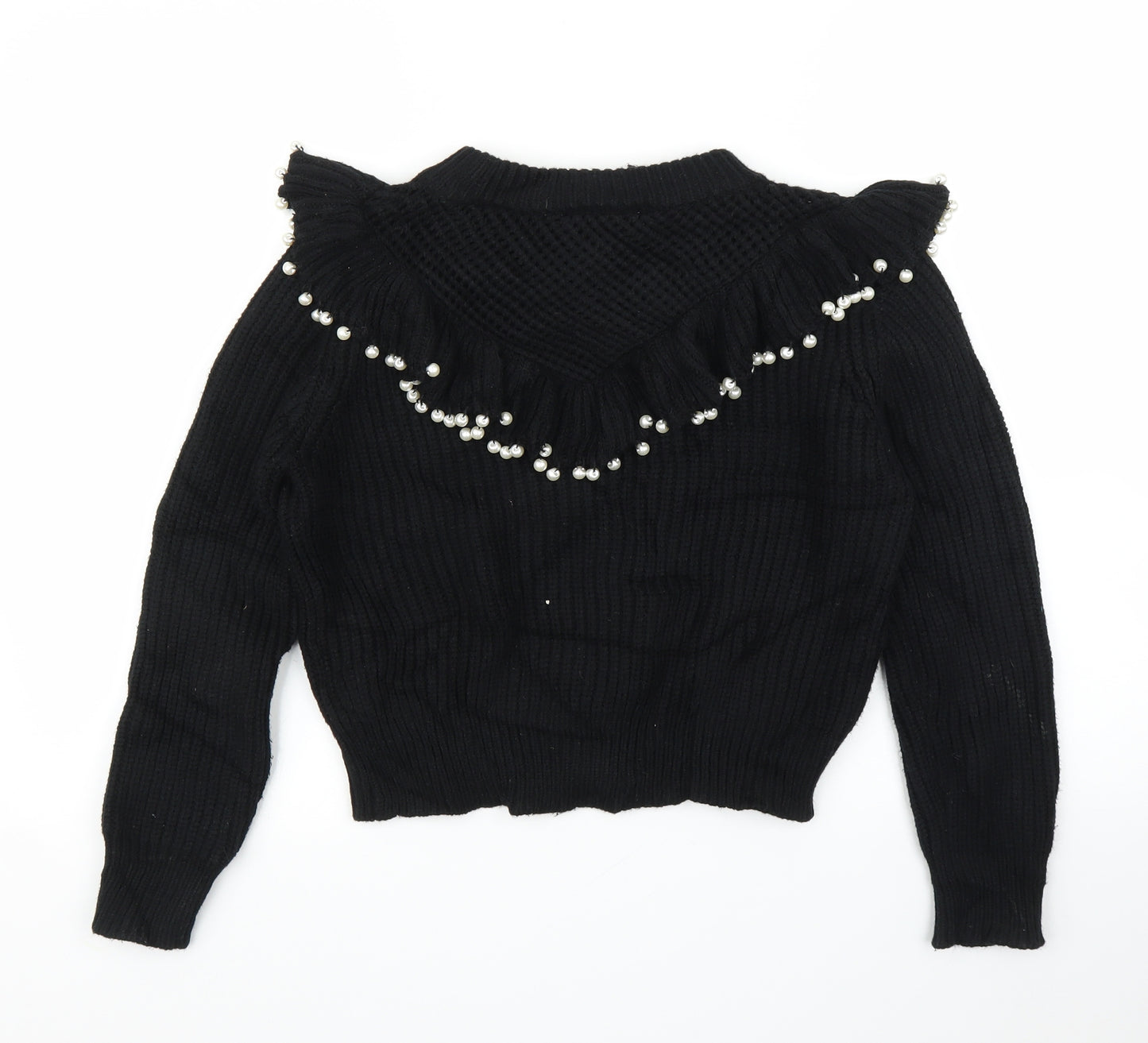 Zara Womens Black   Pullover Jumper Size M  - Pearls