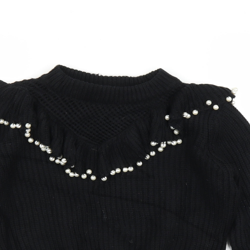 Zara Womens Black   Pullover Jumper Size M  - Pearls