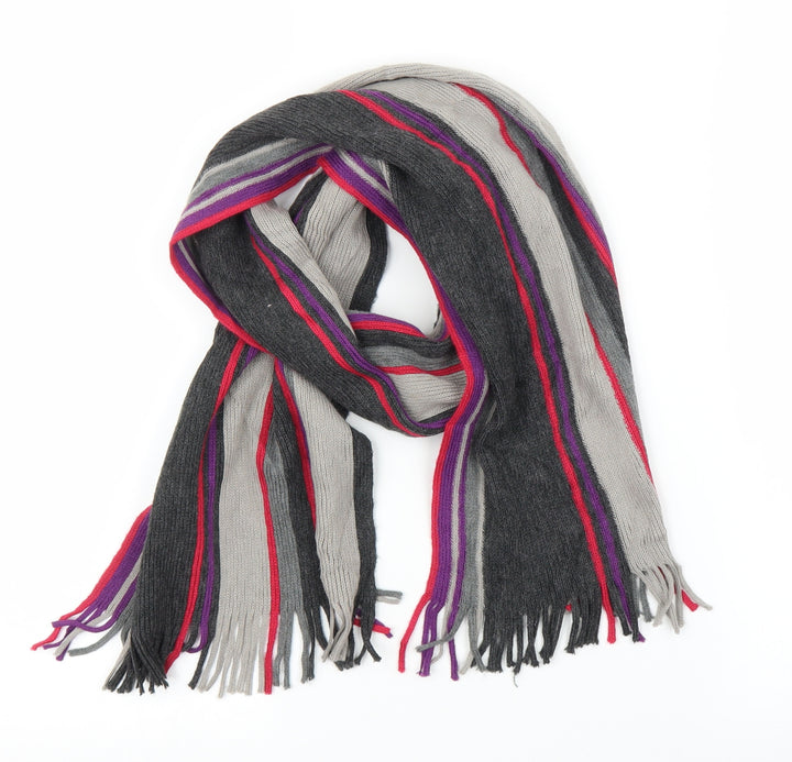 Preworn Mens Grey Striped  Scarf  One Size