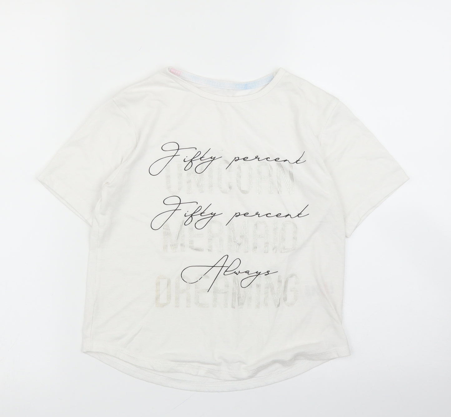 Matalan Girls White   Basic T-Shirt Size 11 Years