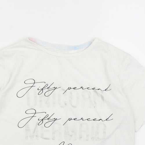 Matalan Girls White   Basic T-Shirt Size 11 Years