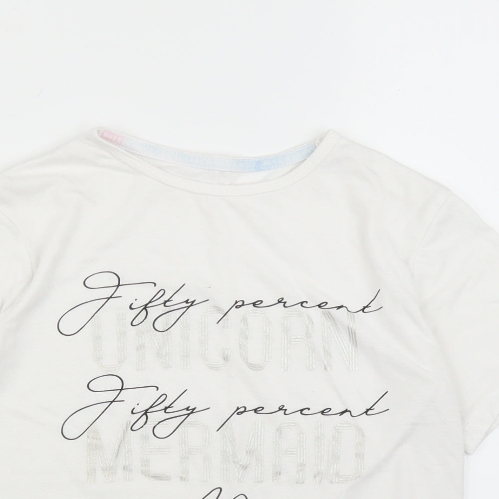 Matalan Girls White   Basic T-Shirt Size 11 Years