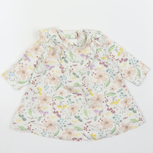 Mini Club Girls Beige Floral  Basic Blouse Size 0-3 Months