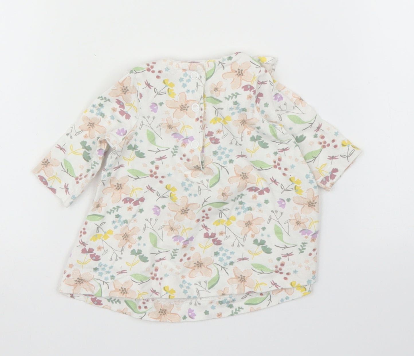 Mini Club Girls Beige Floral  Basic Blouse Size 0-3 Months