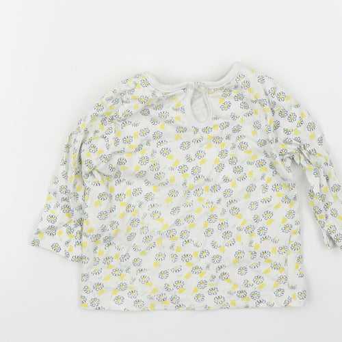 M&Co Girls White Floral  Basic Blouse Size 0-3 Months