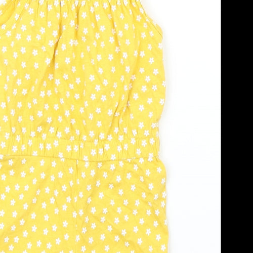 Primark Girls Yellow Floral  Romper One-Piece Size 6-9 Months
